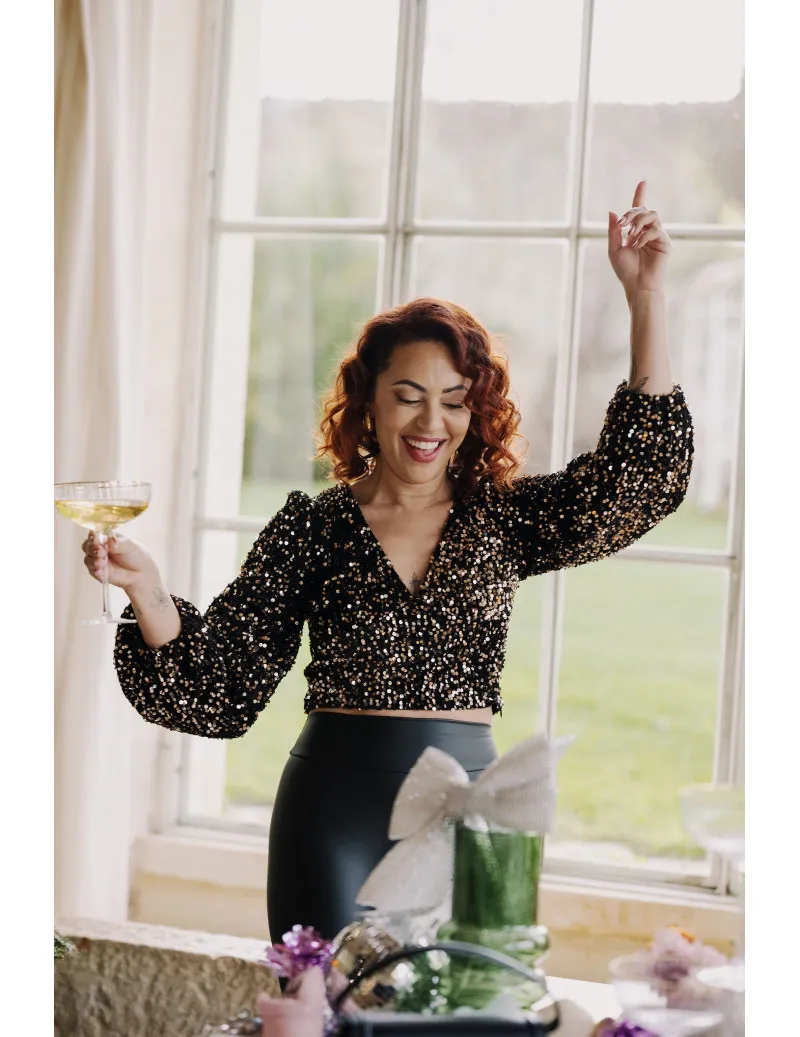 Top sequins doré - MEDUSA | MONLOOK