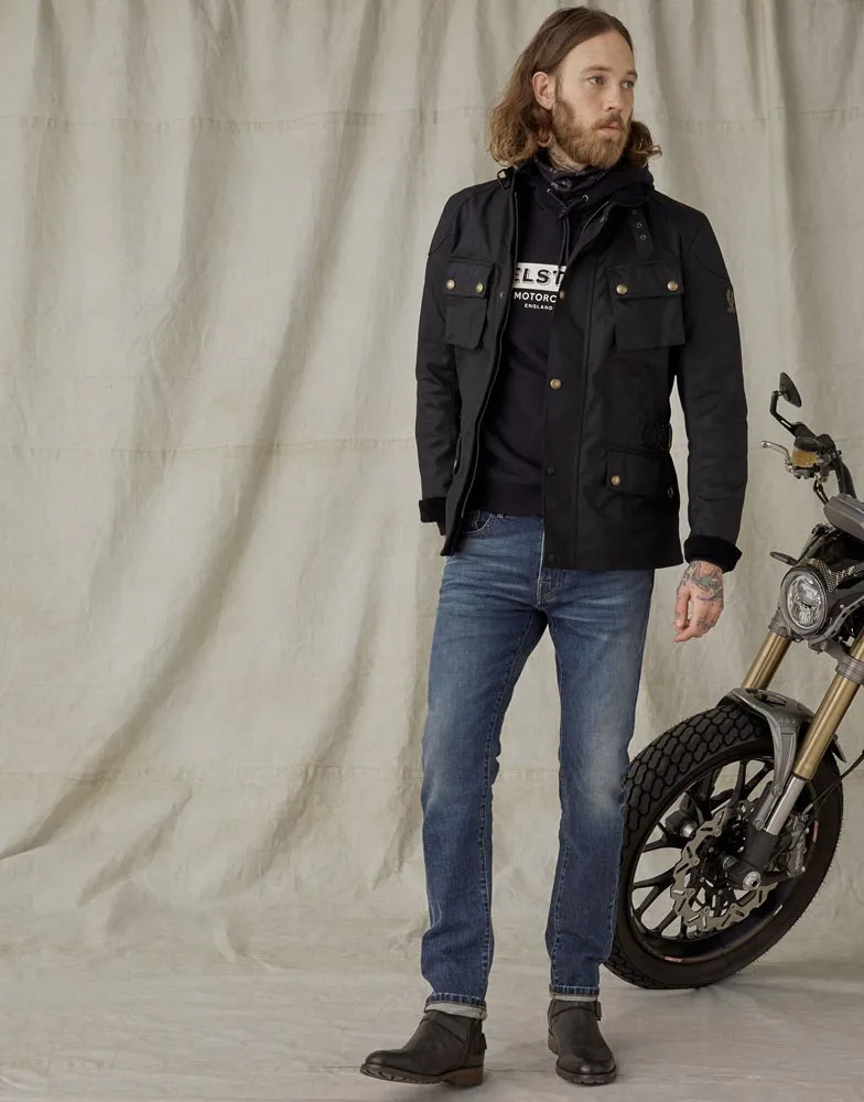Veste Belstaff Crosby black, veste moto vintage cirée