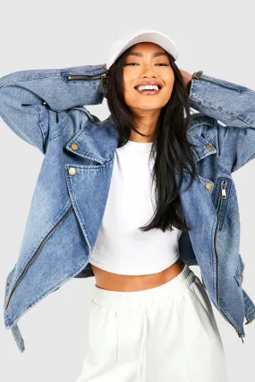 Veste biker en jean