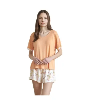Women's short-sleeved V-neck pajamas JJBEH0901